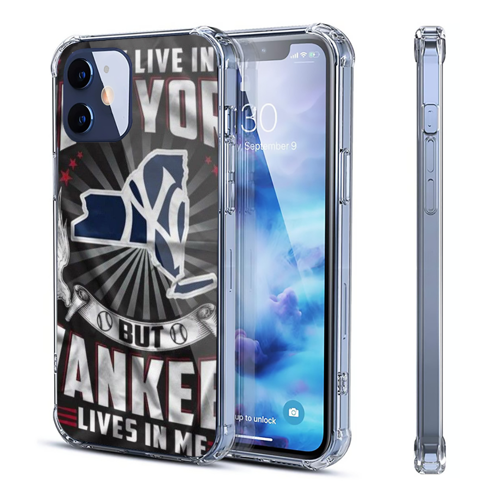 New York Yankees 320 Clear IPhone 12 Case – Soft TPU With UV Print – Enhanced Drop Protection, Precise Fit, Anti-Fingerprint, Customizable Design, Scratch-Resistant, Yellow-Resistant